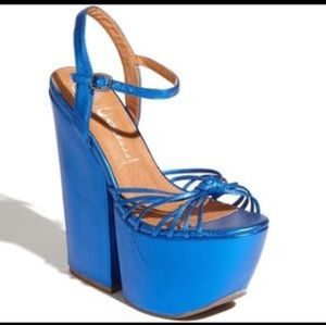 Jeffrey Campbell-Metallic blue plaftorms